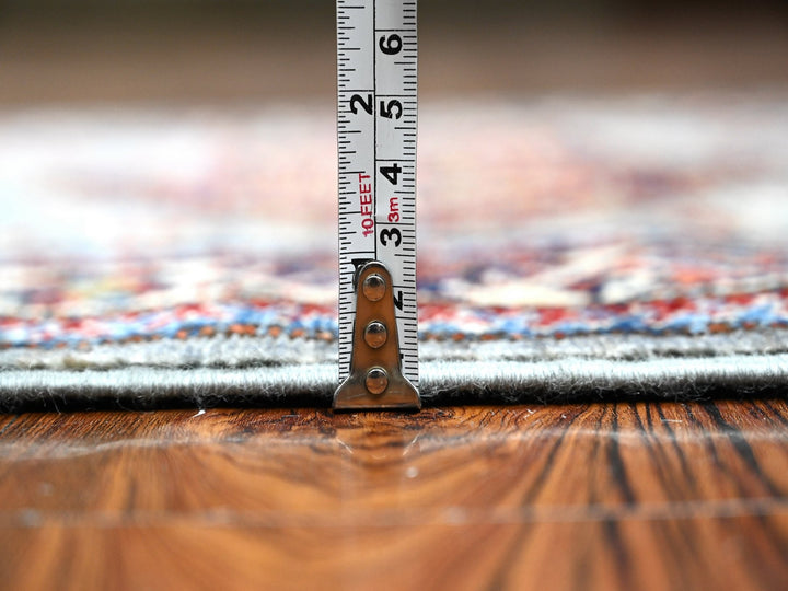 2'5" x 6'10" New Hand Knotted Grey Wool Runner Oriental Rug - MOA10289313