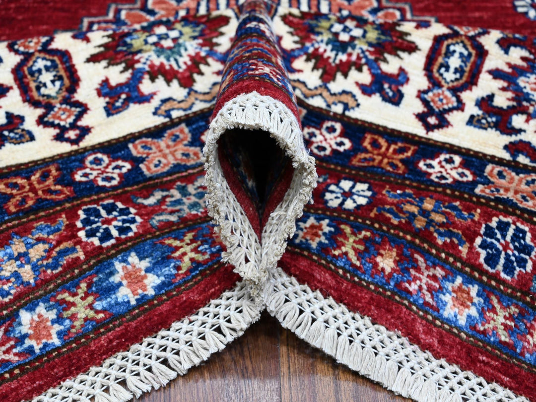 9'1" x 11'9" New Hand Knotted Red Wool Rectangle Oriental Rug - MOA10289327