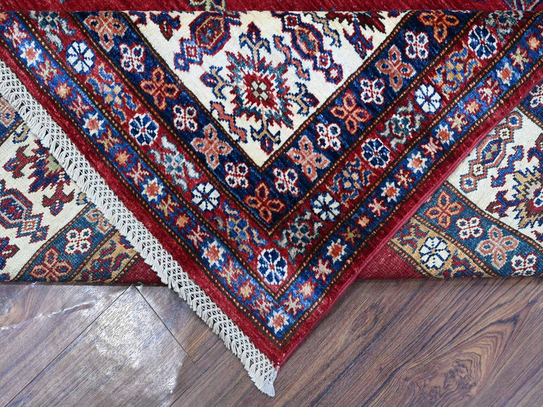 9'1" x 11'9" New Hand Knotted Red Wool Rectangle Oriental Rug - MOA10289327