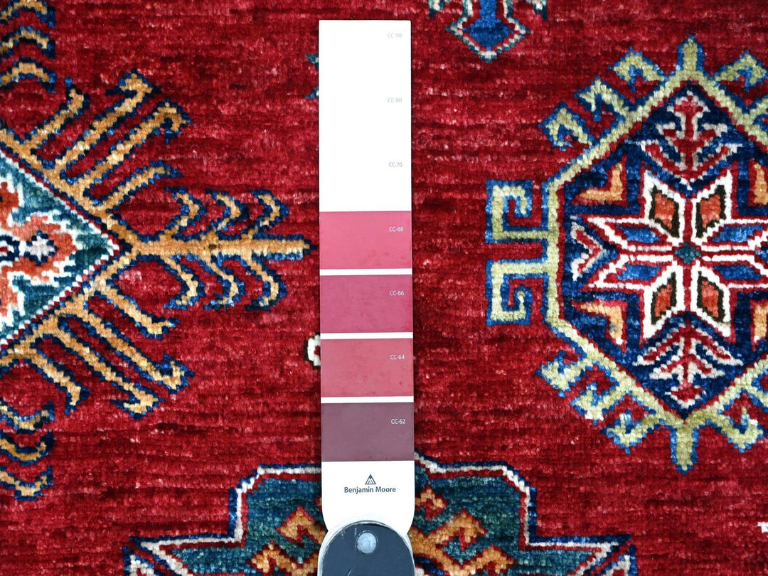 9'1" x 11'9" New Hand Knotted Red Wool Rectangle Oriental Rug - MOA10289327