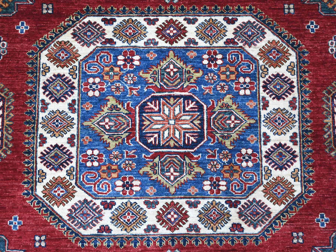 9'1" x 11'9" New Hand Knotted Red Wool Rectangle Oriental Rug - MOA10289327