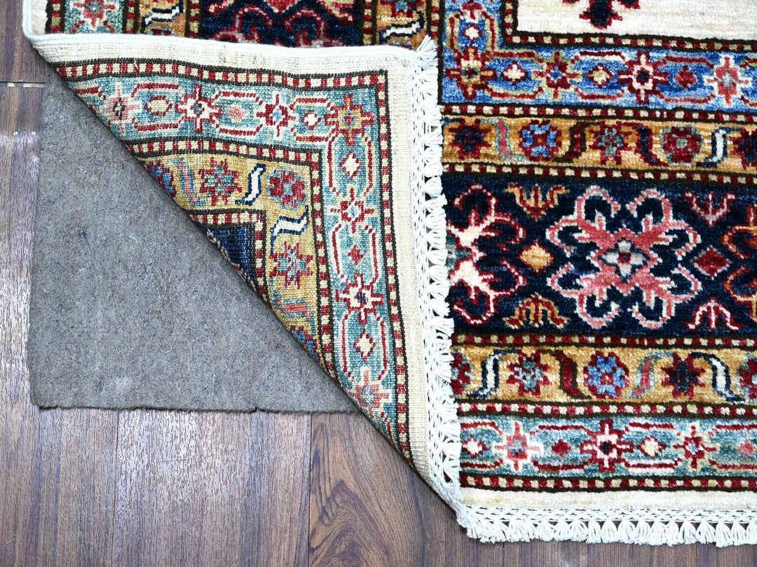 5'10" x 6'0" New Hand Knotted Ivory Wool Square Oriental Rug - MOA10289328