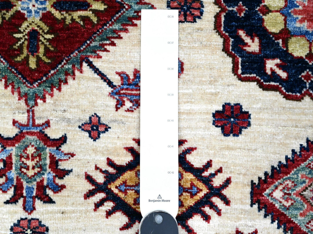 5'10" x 6'0" New Hand Knotted Ivory Wool Square Oriental Rug - MOA10289328