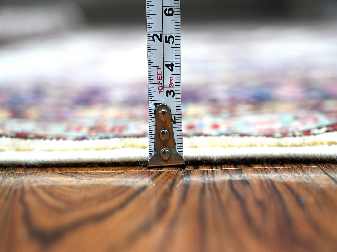 5'10" x 6'0" New Hand Knotted Ivory Wool Square Oriental Rug - MOA10289328