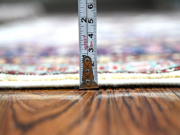 5'10" x 6'0" New Hand Knotted Ivory Wool Square Oriental Rug - MOA10289328