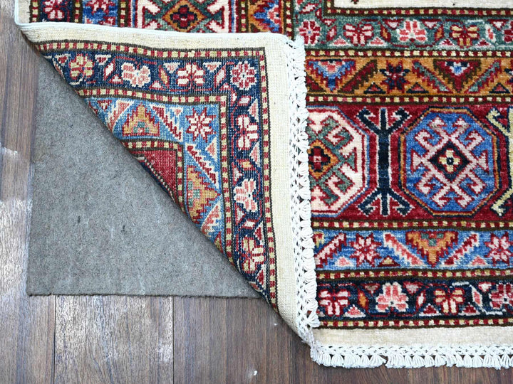 6'1" x 8'8" New Hand Knotted Ivory Wool Rectangle Oriental Rug - MOA10289329