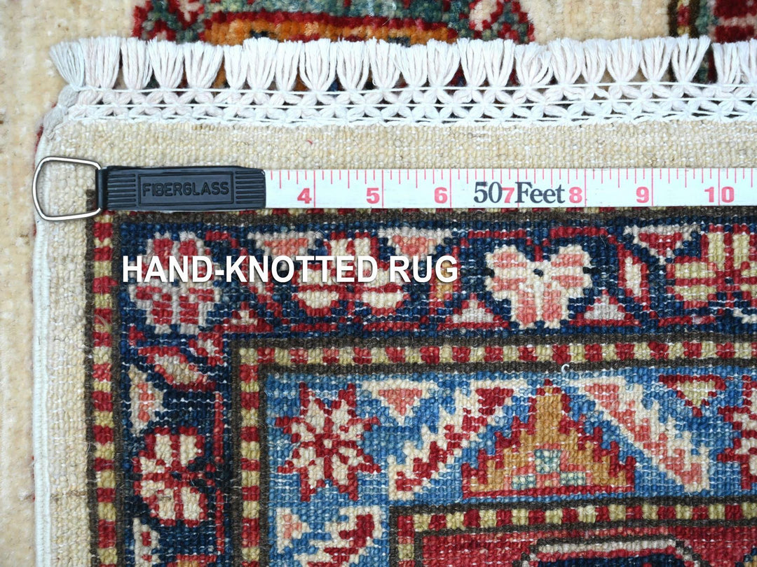 6'1" x 8'8" New Hand Knotted Ivory Wool Rectangle Oriental Rug - MOA10289329