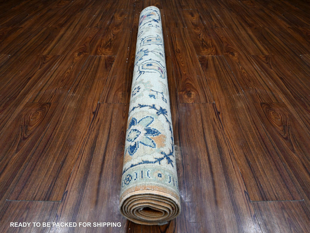 4'10" x 6'8" New Hand Knotted Orange Wool Rectangle Oriental Rug - MOA10289336