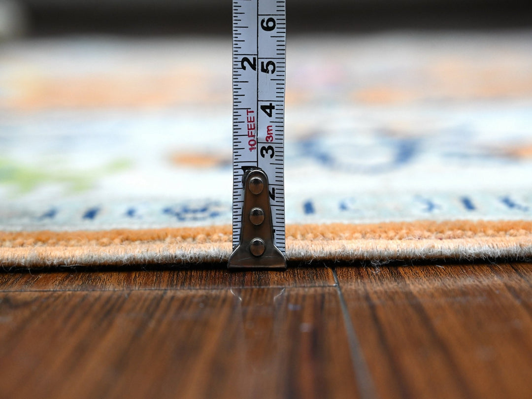 4'10" x 6'8" New Hand Knotted Orange Wool Rectangle Oriental Rug - MOA10289336