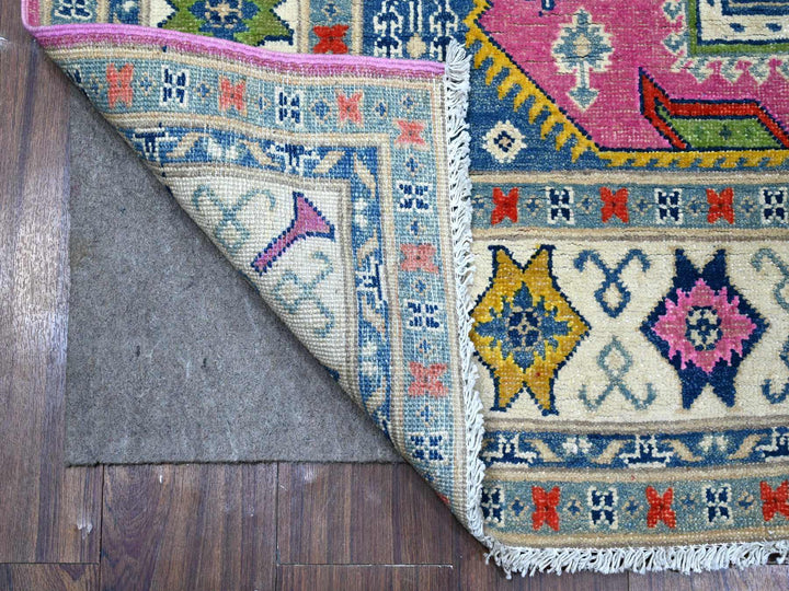 5'0" x 6'9" New Hand Knotted Pink Wool Rectangle Oriental Rug - MOA10289338