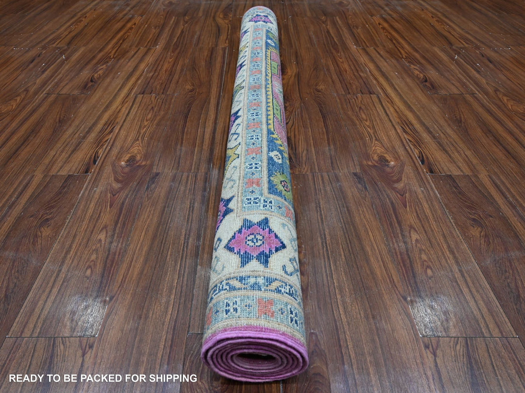 5'0" x 6'9" New Hand Knotted Pink Wool Rectangle Oriental Rug - MOA10289338