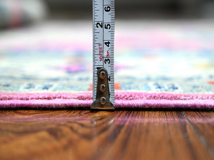 5'0" x 6'9" New Hand Knotted Pink Wool Rectangle Oriental Rug - MOA10289338