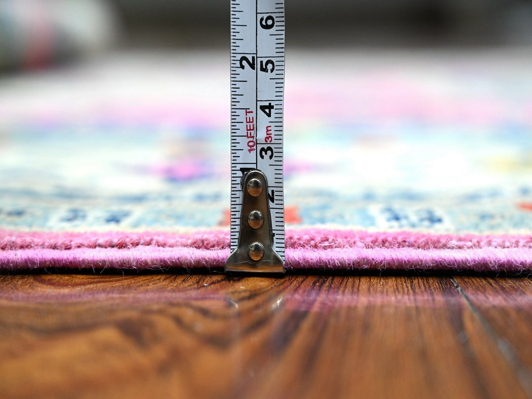 5'0" x 6'9" New Hand Knotted Pink Wool Rectangle Oriental Rug - MOA10289338