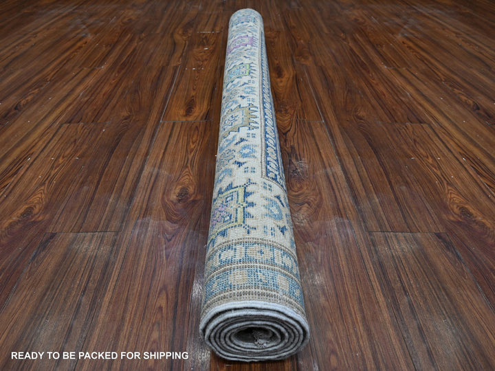 4'11" x 6'8" New Hand Knotted Grey Wool Rectangle Oriental Rug - MOA10289340