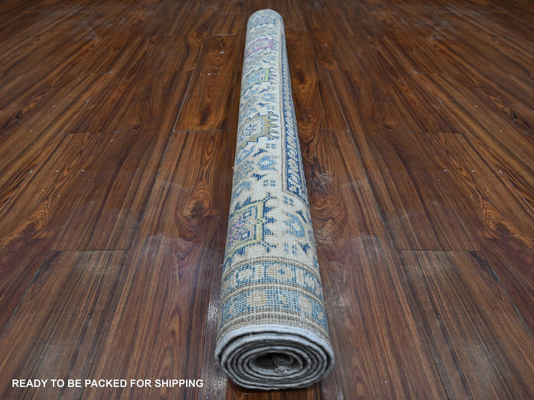 4'11" x 6'8" New Hand Knotted Grey Wool Rectangle Oriental Rug - MOA10289340