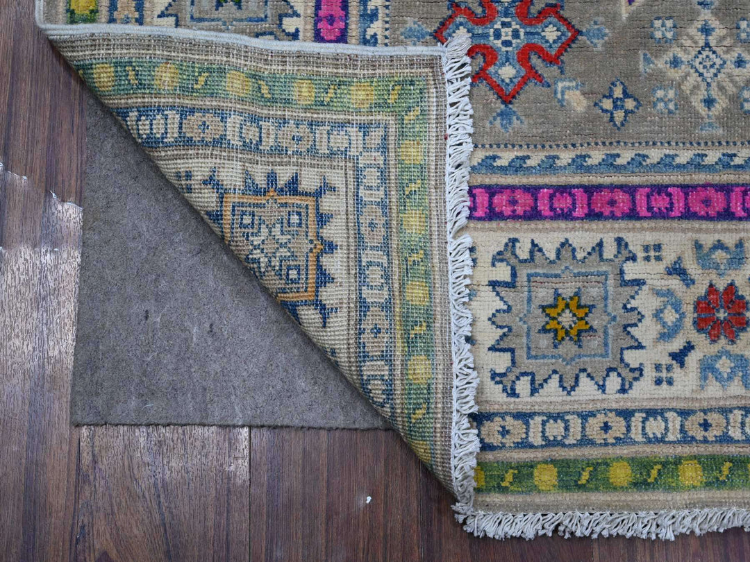 5'0" x 6'8" New Hand Knotted Grey Wool Rectangle Oriental Rug - MOA10289342