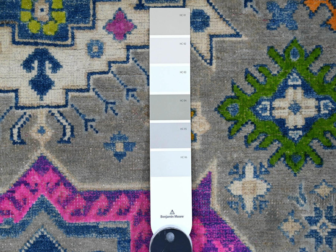 5'0" x 6'8" New Hand Knotted Grey Wool Rectangle Oriental Rug - MOA10289342