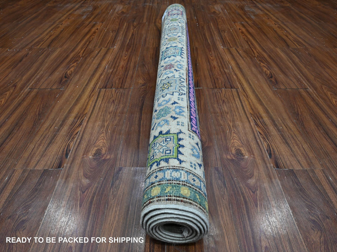 5'0" x 6'8" New Hand Knotted Grey Wool Rectangle Oriental Rug - MOA10289342