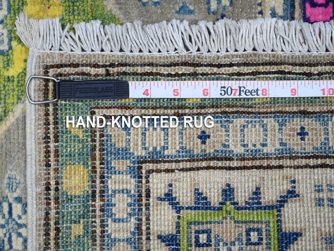 5'0" x 6'8" New Hand Knotted Grey Wool Rectangle Oriental Rug - MOA10289342