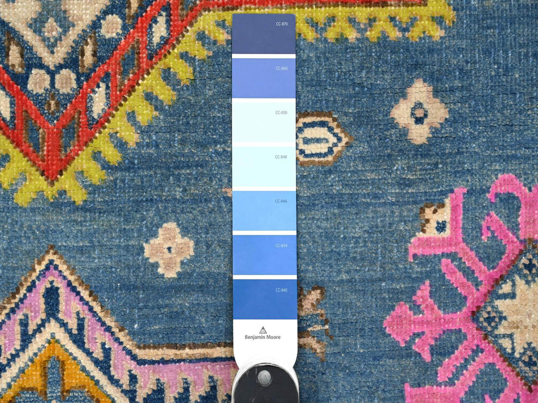 4'11" x 6'5" New Hand Knotted Blue Wool Rectangle Oriental Rug - MOA10289343