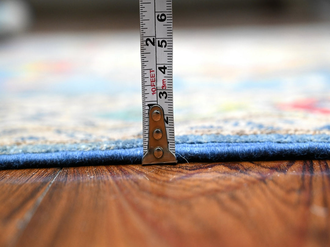 4'11" x 6'5" New Hand Knotted Blue Wool Rectangle Oriental Rug - MOA10289343