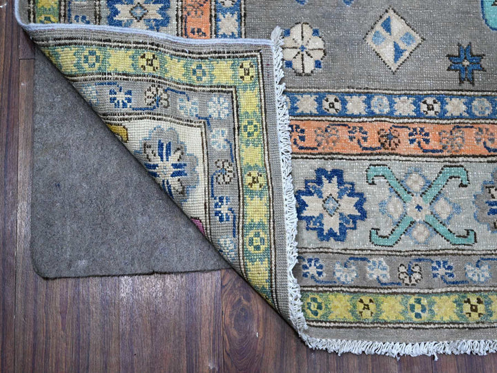 5'11" x 8'5" New Hand Knotted Grey Wool Rectangle Oriental Rug - MOA10289344