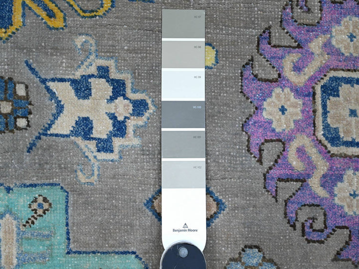 5'11" x 8'5" New Hand Knotted Grey Wool Rectangle Oriental Rug - MOA10289344