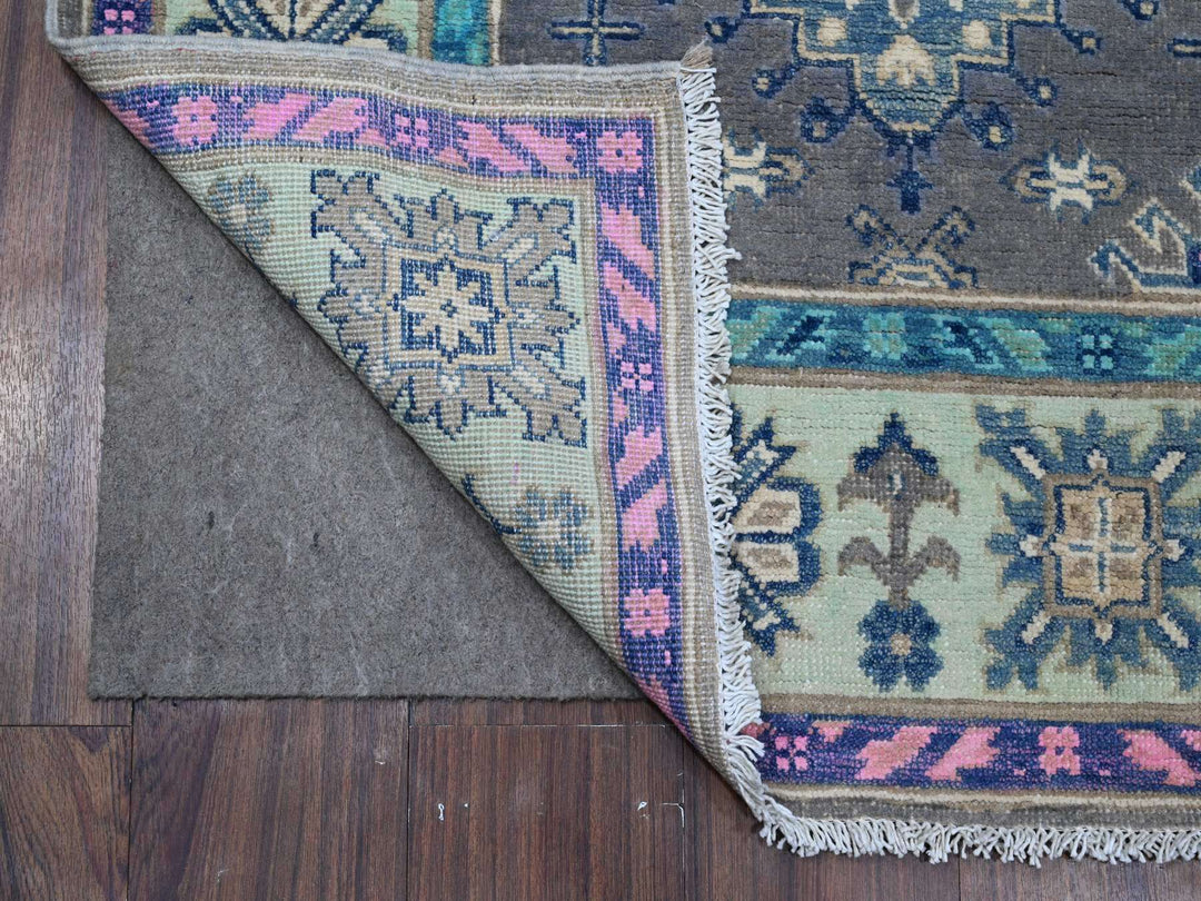 5'6" x 7'7" New Hand Knotted Grey Wool Rectangle Oriental Rug - MOA10289345