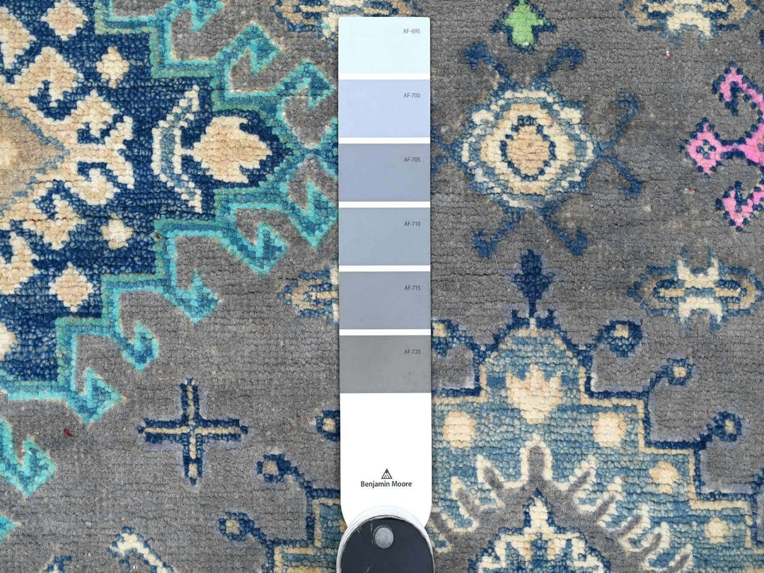 5'6" x 7'7" New Hand Knotted Grey Wool Rectangle Oriental Rug - MOA10289345