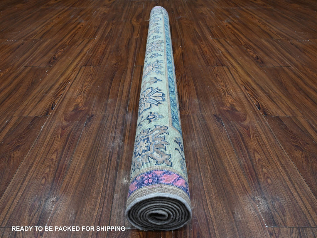 5'6" x 7'7" New Hand Knotted Grey Wool Rectangle Oriental Rug - MOA10289345