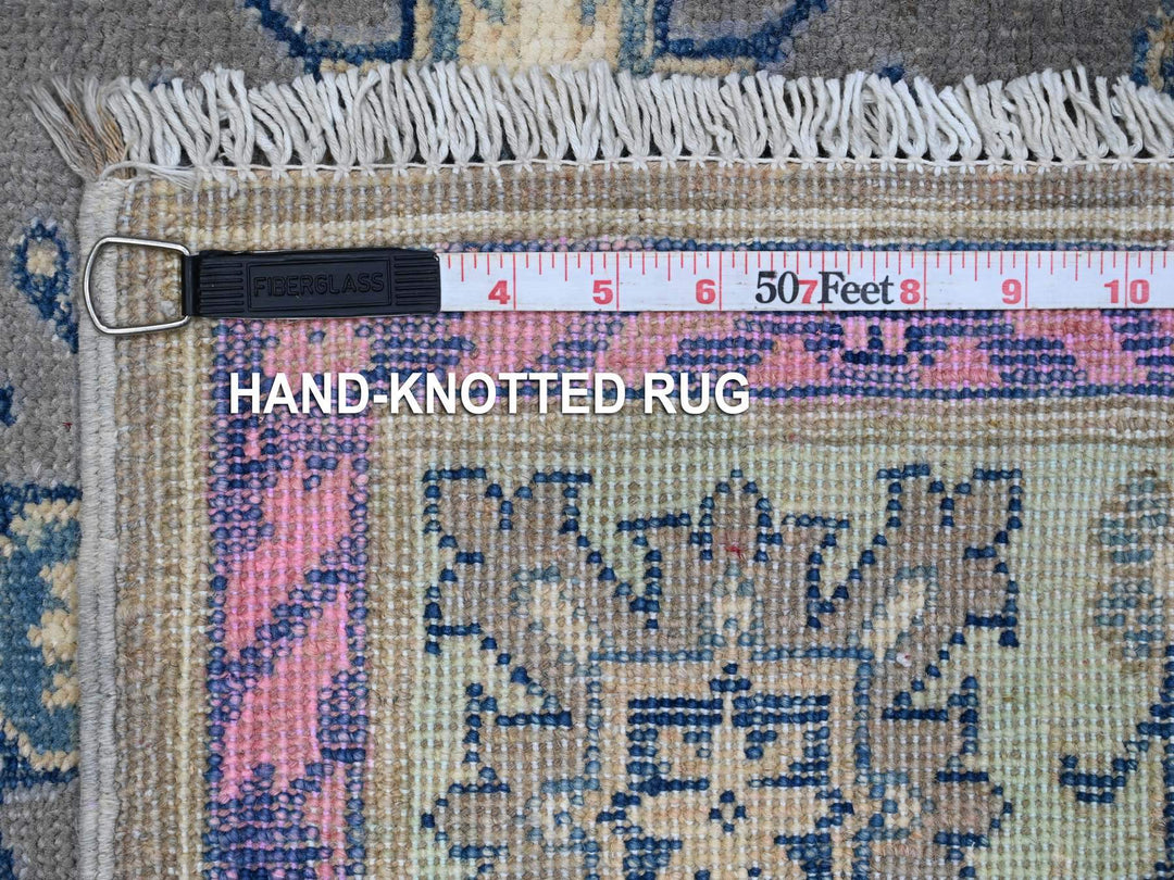 5'6" x 7'7" New Hand Knotted Grey Wool Rectangle Oriental Rug - MOA10289345
