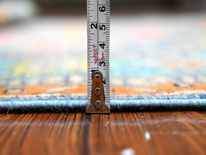 5'1" x 6'4" New Hand Knotted Blue Wool Rectangle Oriental Rug - MOA10289347