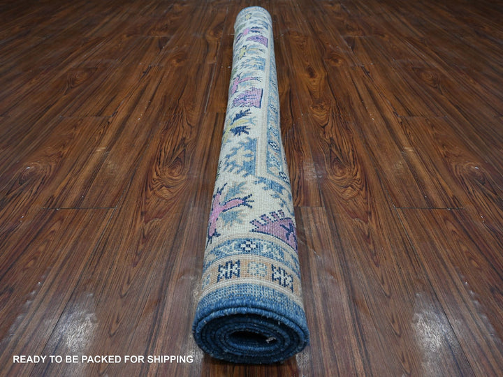 5'5" x 7'9" New Hand Knotted Blue Wool Rectangle Oriental Rug - MOA10289348