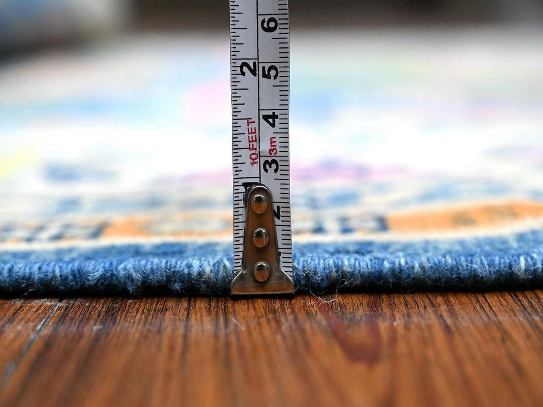 5'5" x 7'9" New Hand Knotted Blue Wool Rectangle Oriental Rug - MOA10289348