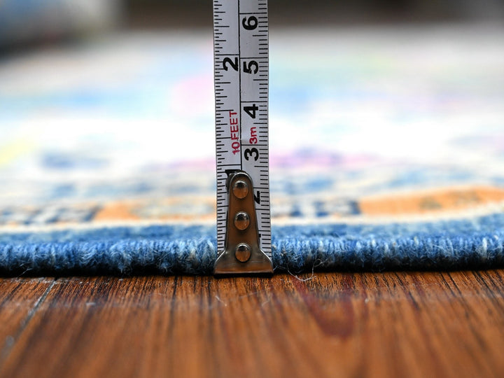 5'5" x 7'9" New Hand Knotted Blue Wool Rectangle Oriental Rug - MOA10289348