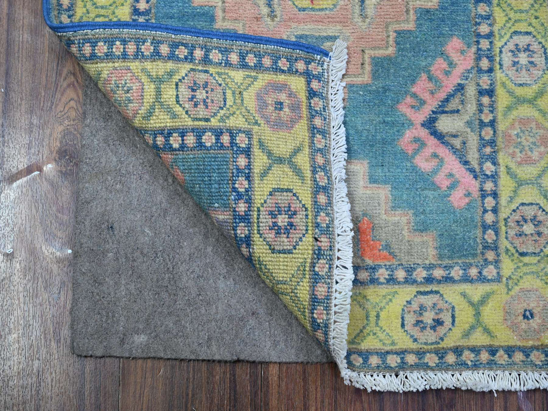 1'11" x 2'8" New Hand Knotted Blue Wool Rectangle Oriental Rug - MOA10289389