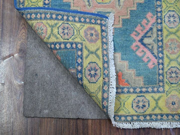 1'11" x 2'8" New Hand Knotted Blue Wool Rectangle Oriental Rug - MOA10289389