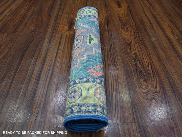 1'11" x 2'8" New Hand Knotted Blue Wool Rectangle Oriental Rug - MOA10289389