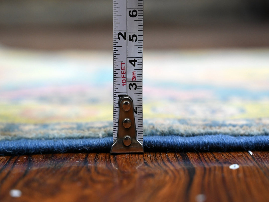 1'11" x 2'8" New Hand Knotted Blue Wool Rectangle Oriental Rug - MOA10289389