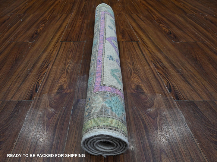 3'2" x 4'8" New Hand Knotted Grey Wool Rectangle Oriental Rug - MOA10289399