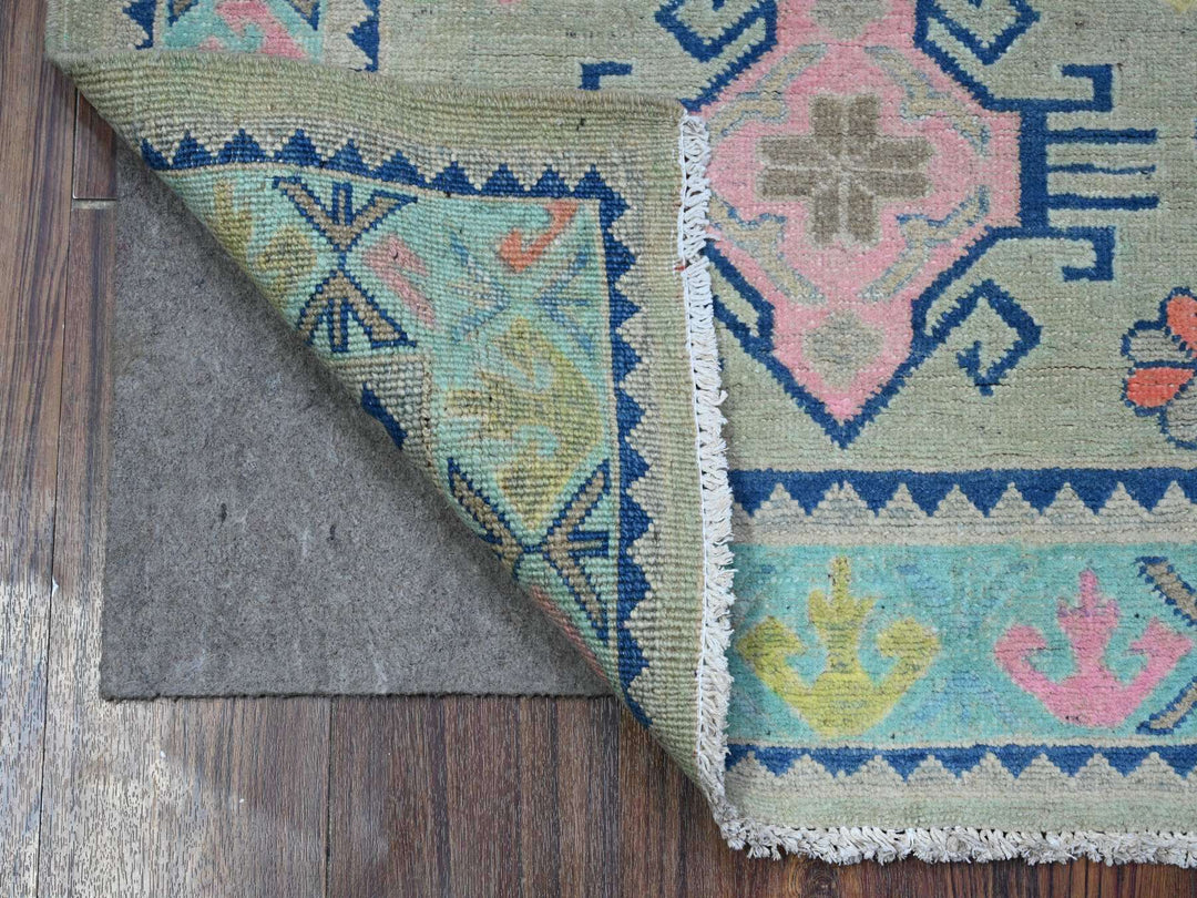 2'10" x 4'0" New Hand Knotted Grey Wool Rectangle Oriental Rug - MOA10289400