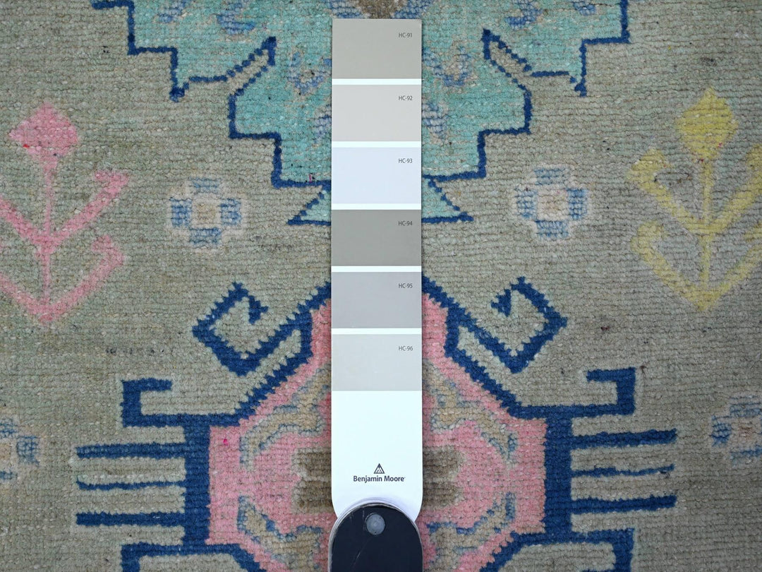 2'10" x 4'0" New Hand Knotted Grey Wool Rectangle Oriental Rug - MOA10289400