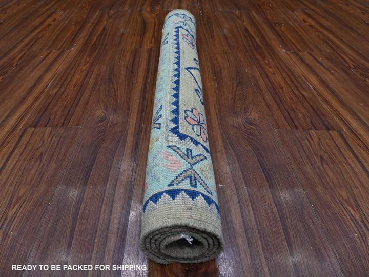 2'10" x 4'0" New Hand Knotted Grey Wool Rectangle Oriental Rug - MOA10289400