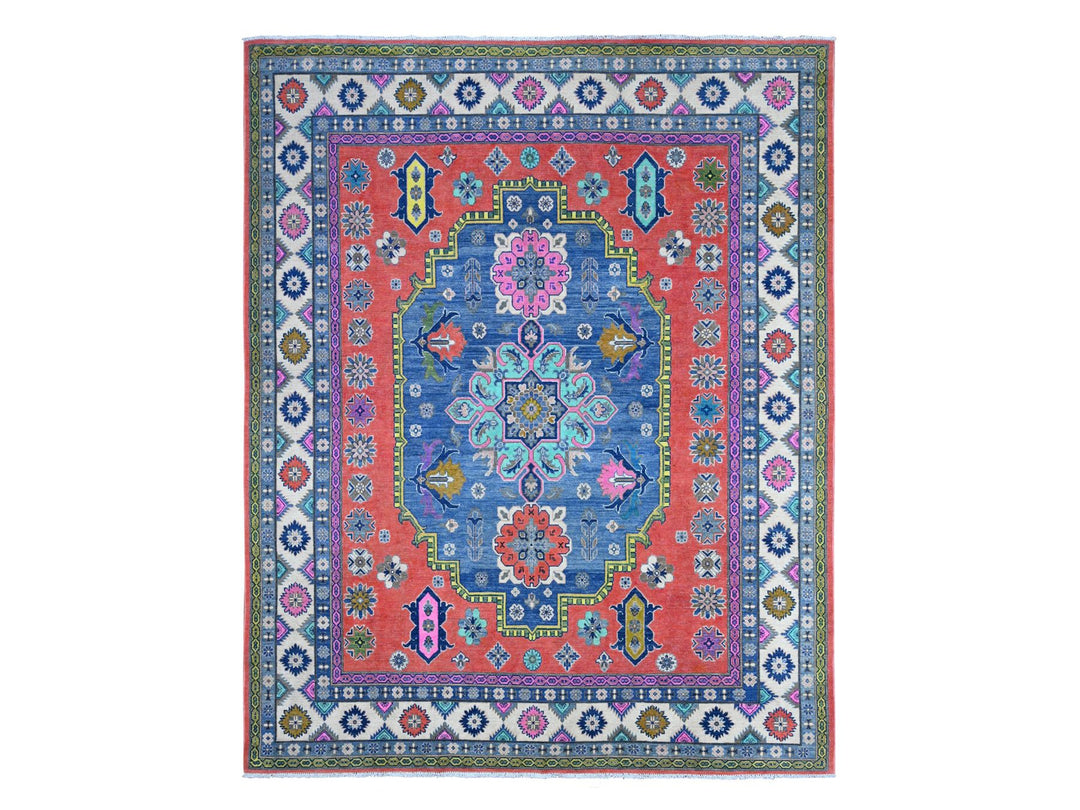 8'0" x 10'1" New Hand Knotted Red Wool Rectangle Oriental Rug - MOA10289418