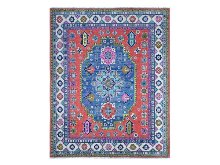 8'0" x 10'1" New Hand Knotted Red Wool Rectangle Oriental Rug - MOA10289418