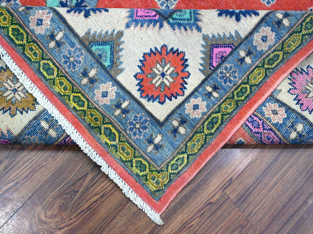 8'0" x 10'1" New Hand Knotted Red Wool Rectangle Oriental Rug - MOA10289418