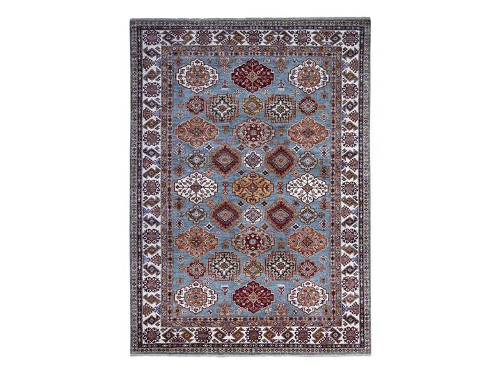 9'0" x 12'5" New Hand Knotted Grey Wool Rectangle Oriental Rug - MOA10289422