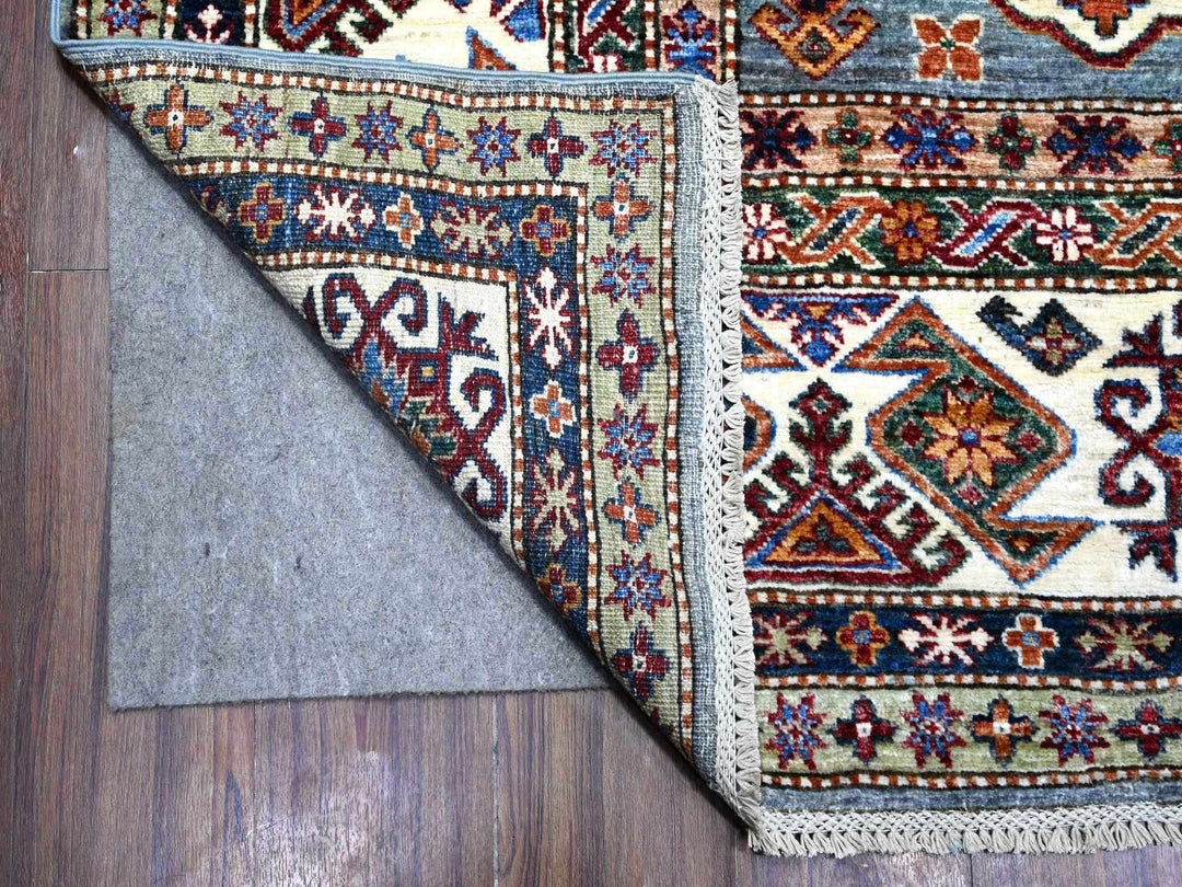 9'0" x 12'5" New Hand Knotted Grey Wool Rectangle Oriental Rug - MOA10289422