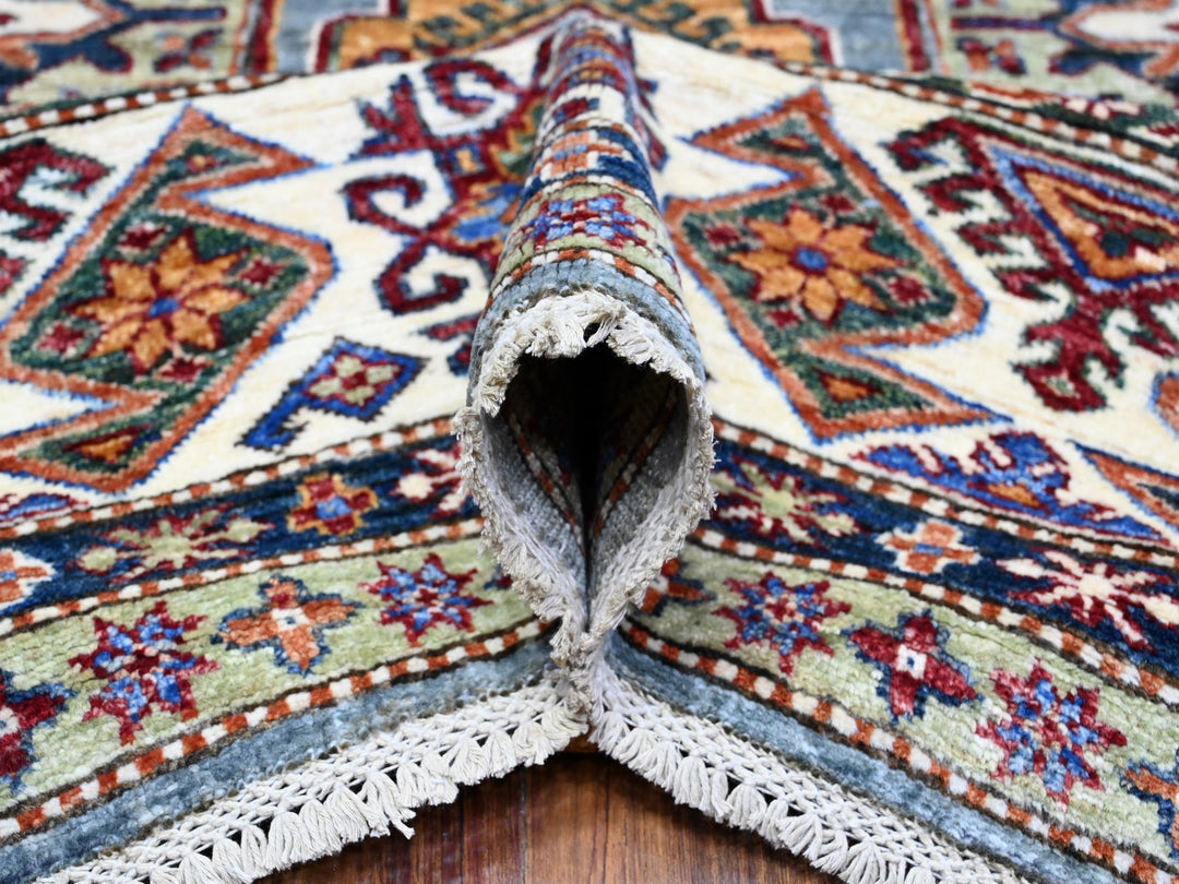 9'0" x 12'5" New Hand Knotted Grey Wool Rectangle Oriental Rug - MOA10289422