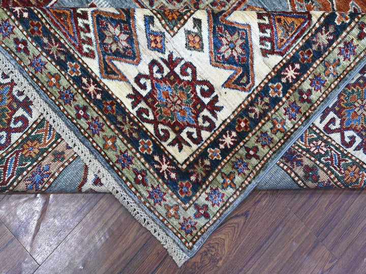 9'0" x 12'5" New Hand Knotted Grey Wool Rectangle Oriental Rug - MOA10289422